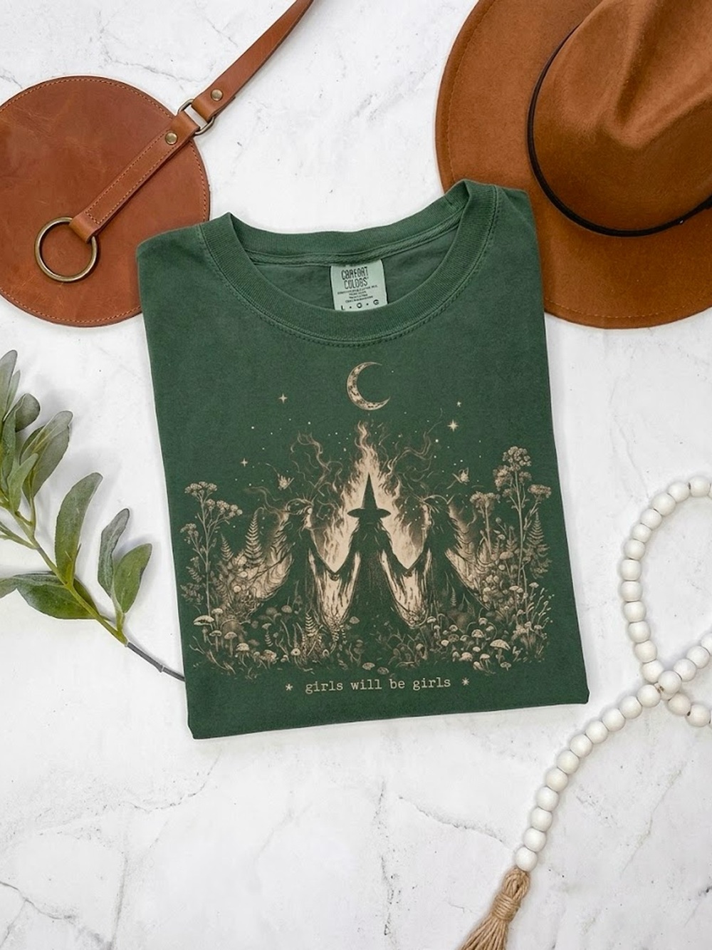 Witches Coven Girls Will Be Girls Comfort Colors Green T-Shirt